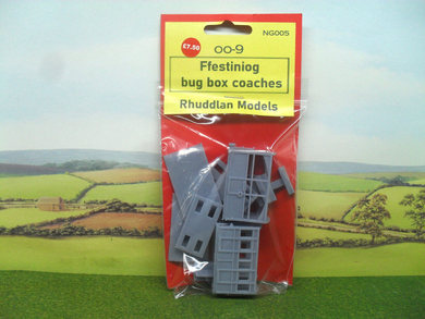 RHUDDLAN MODELS OO-9 NARROW GAUGE FFESTINIOG BUG BOX COACHES NG005 - (PRICE INCLUDES DELIVERY)