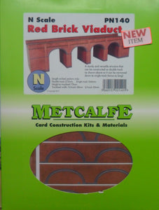 METCALFE PN140 N GAUGE RED BRICK VIADUCT - (PRICE INCLUDES DELIVERY)