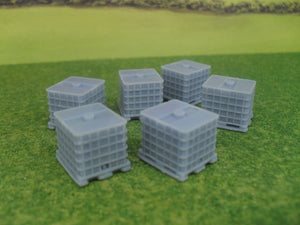 New No.86 OO gauge IBC containers x6 unpainted.