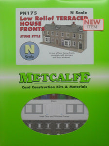 METCALFE PN175 N GAUGE LOW RELIEF TERRACED HOUSE FRONTS STONE STYLE - (PRICE INCLUDES DELIVERY)