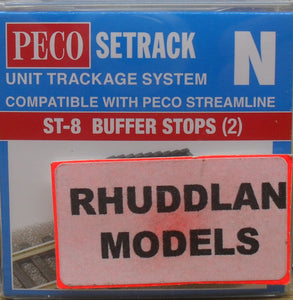 PECO ST-8 N GAUGE BUFFER STOPS (2) - (PRICE INCLUDES DELIVERY)