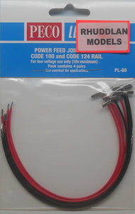 PECO LECTRICS PL-80 OO GAUGE POWER FEED JOINERS FOR CODE 100 AND CODE 124 RAIL - (PRICE INCLUDES DELIVERY)