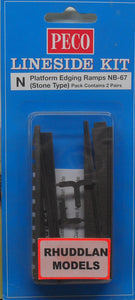 PECO NB-67 N GAUGE PLATFORM EDGING RAMPS (STONE TYPE) - (PRICE INCLUDES DELIVERY)