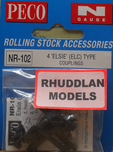 PECO NR-102 N GAUGE 4 ELESE (ELC) TYPE COUPLINGS - (PRICE INCLUDES DELIVERY)