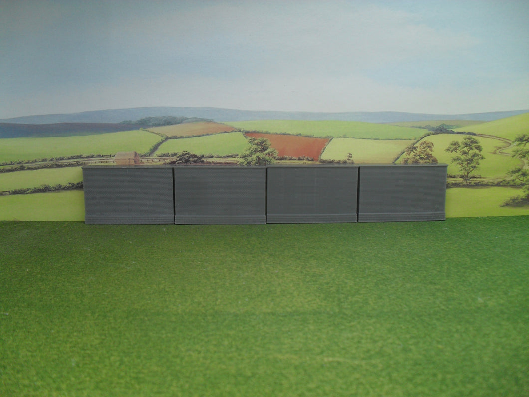 New N gauge x4 buttress walls unpainted.