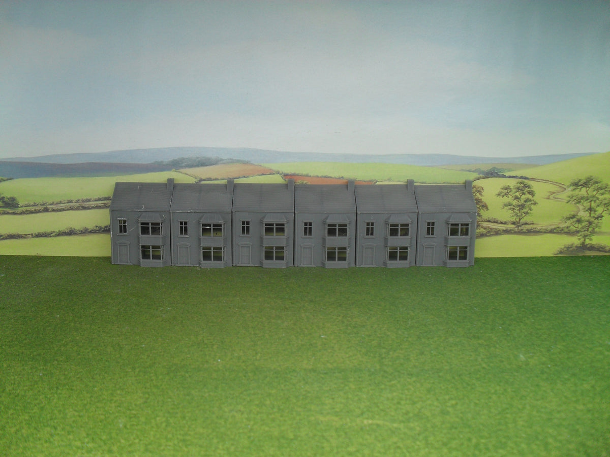 NEW RESIN PRINTED PACK OF 6 N GAUGE LOW RELIEF FRONT TERRACE HOUSES ...