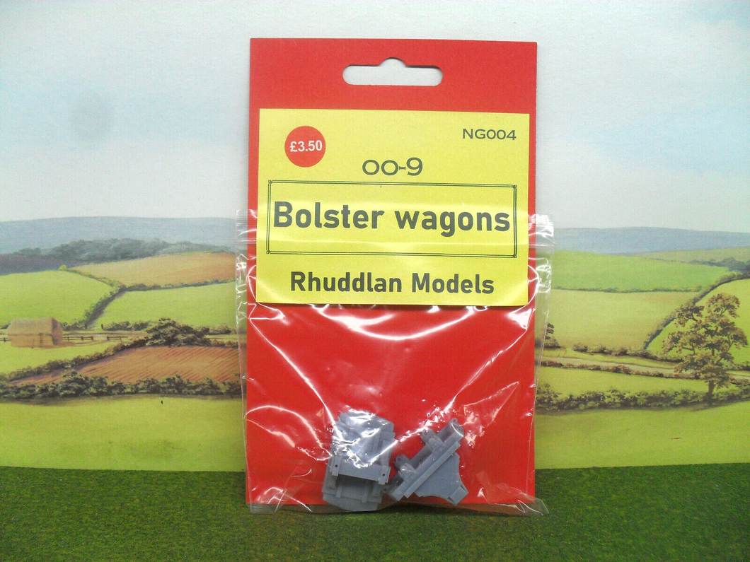 RHUDDLAN MODELS OO-9 NARROW GAUGE  BOLSTER WAGONS x2 NG004 (PRICE INCLUDES DELIVERY)