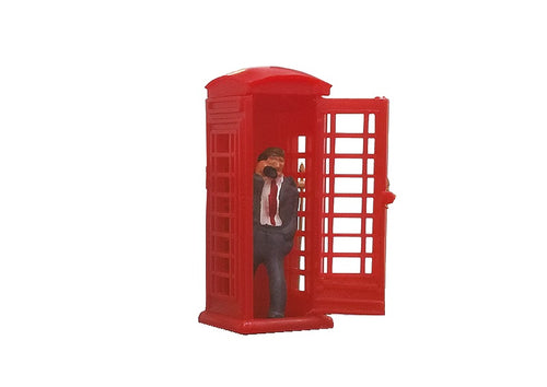 PECO MODEL SCENE 5006 OO/1:76 TELEPHONE BOX & CALLER - (PRICE INCLUDES DELIVERY)