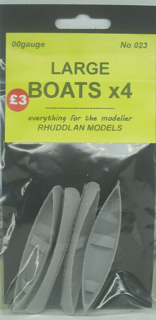 New No.23 OO gauge large boats (4) unpainted.
