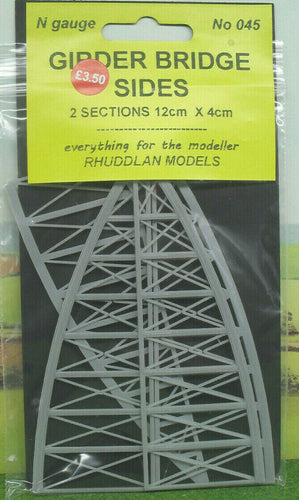 New No.45 N gauge GIRDER BRIDGE SIDES unpainted.