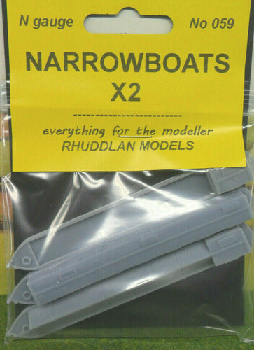 New No.59 N gauge NARROWBOATS x 3 unpainted.