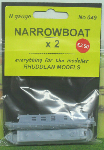 New No.49 N GAUGE NARROWBOAT x2 unpainted.