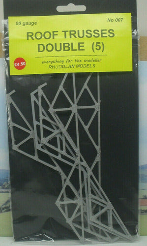 New No.7 OO gauge roof trusses double (5) unpainted.