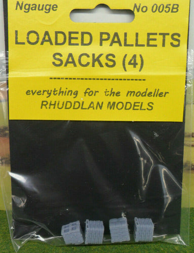 New No.5B N GAUGE  LOADED PALLETS SACKS (4) unpainted.