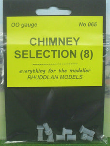 New No.65 OO gauge pack of chimneys (8) unpainted.
