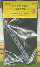 Load image into Gallery viewer, New No.64 OO gauge Telephone masts unpainted.