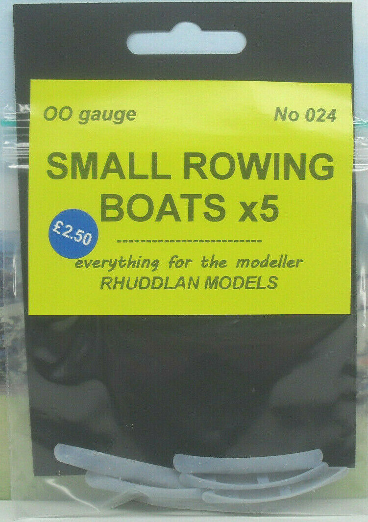 New No.24 OO gauge small rowing boats (5) unpainted.