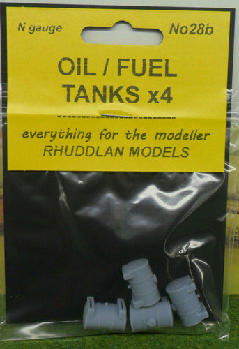 New No.28b N GAUGE  FUEL / OIL TANKS (2) unpainted.