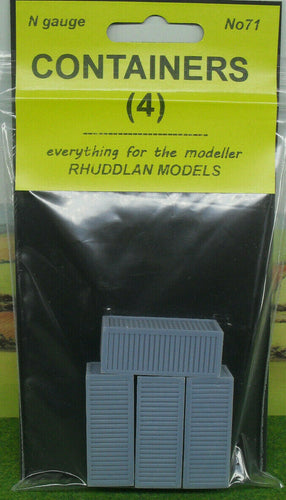 New No.71 N gauge containers (4) unpainted.