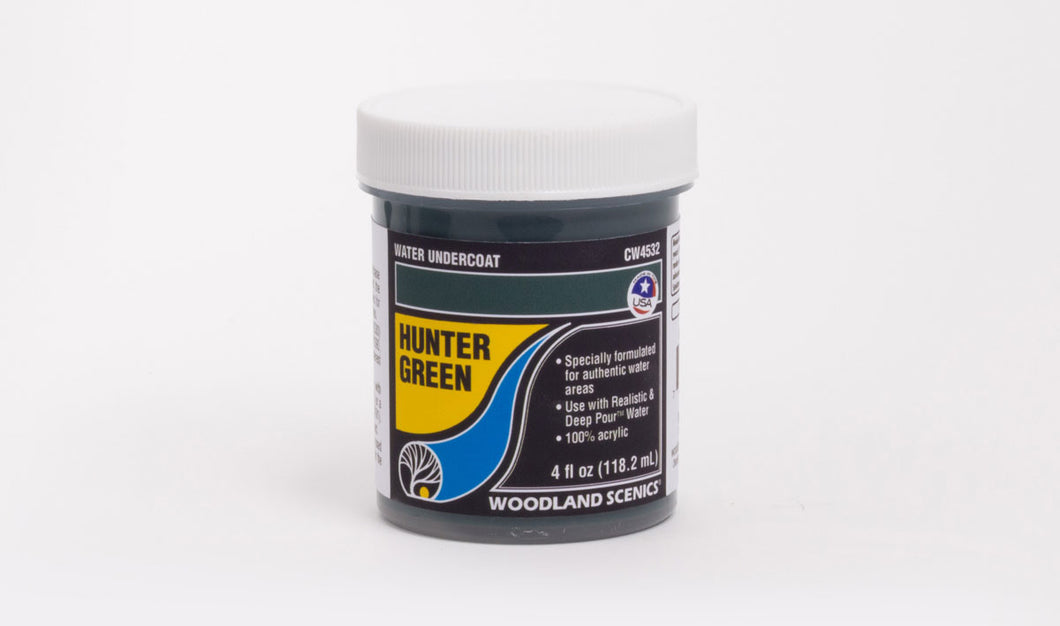 WOODLAND SCENICS CW4532 110ML WATER UNDERCOAT HUNTER GREEN - (PRICE INCLUDES DELIVERY)