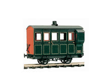 Load image into Gallery viewer, PECO GREAT LITTLE TRAINS OR-32 0-16.5 NARROW GAUGE 4 WHEEL BOX COACH/BRAKE GREEN LIVERY - (PRICE INCLUDES DELIVERY)
