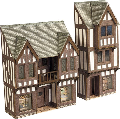 METCALFE PN190 N GAUGE LOW RELIFE TIMBER FRAMED SHOP FRONTS - (PRICE INCLUDES DELIVERY)