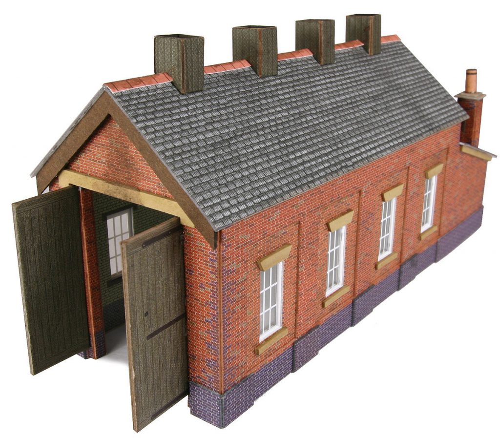 METCALFE PN931 N GAUGE ENGINE SHED RED BRICK SINGLE TRACK - (PRICE INCLUDES DELIVERY)