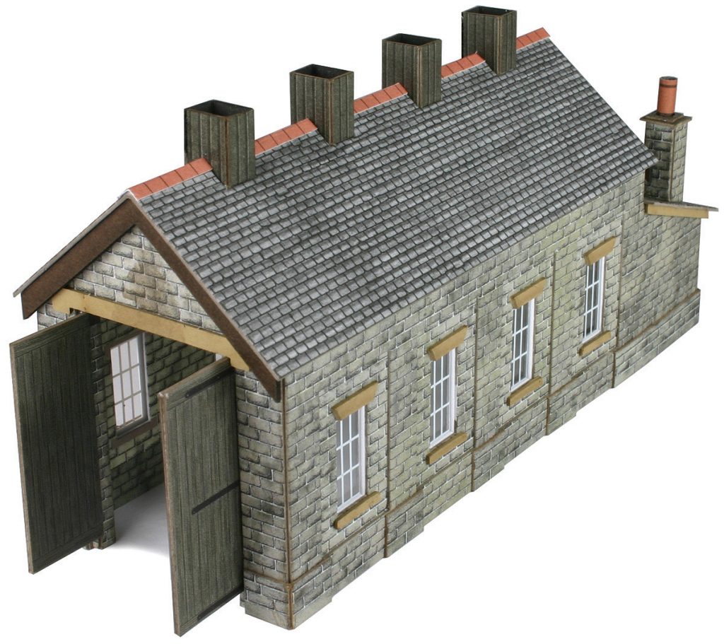 METCALFE PN932 N GAUGE ENGINE SHED SINGLE TRACK STONE BUILT - (PRICE INCLUDES DELIVERY)