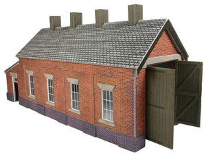METCALFE PO331 OO/1:76 ENGINE SHED SINGLE TRACK RED BRICK - (PRICE INCLUDES DELIVERY)