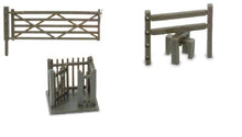 Load image into Gallery viewer, PECO LINESIDE NB-46  N GAUGE FIELD GATES (3) STILES (3) &amp; WICKET GATE - (PRICE INCLUDES DELIVERY)