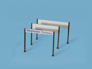 MODEL SCENE ACCESSORIES NO.5186 N GAUGE STATION NAMEBOARDS - (MODERN) (PRICE INCLUDES DELIVERY)