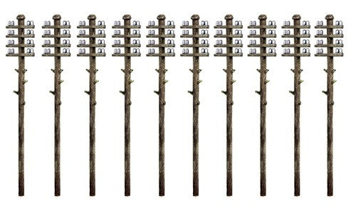 RATIO 211 N GAUGE TELEGRAPH POLES (10) - (PRICE INCLUDES DELIVERY)