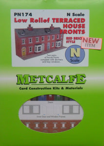 METCALFE PN174 N GAUGE LOW RELIFE TERRACED HOUSE FRONTS RED BRICKED STYLE - (PRICE INCLUDES DELIVERY)