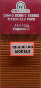 WILLS SSMP206 OO/1:76 PANTILES (4) - (PRICE INCLUDES DELIVERY)