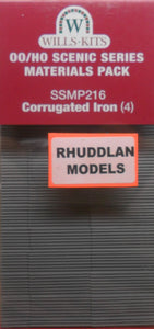 WILLS SSMP216 OO/1:76 CORRUGATED IRON (4) - (PRICE INCLUDES DELIVERY)