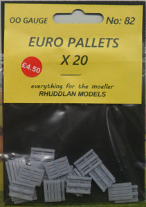 New No.82 OO gauge euro pallets x20 unpainted.