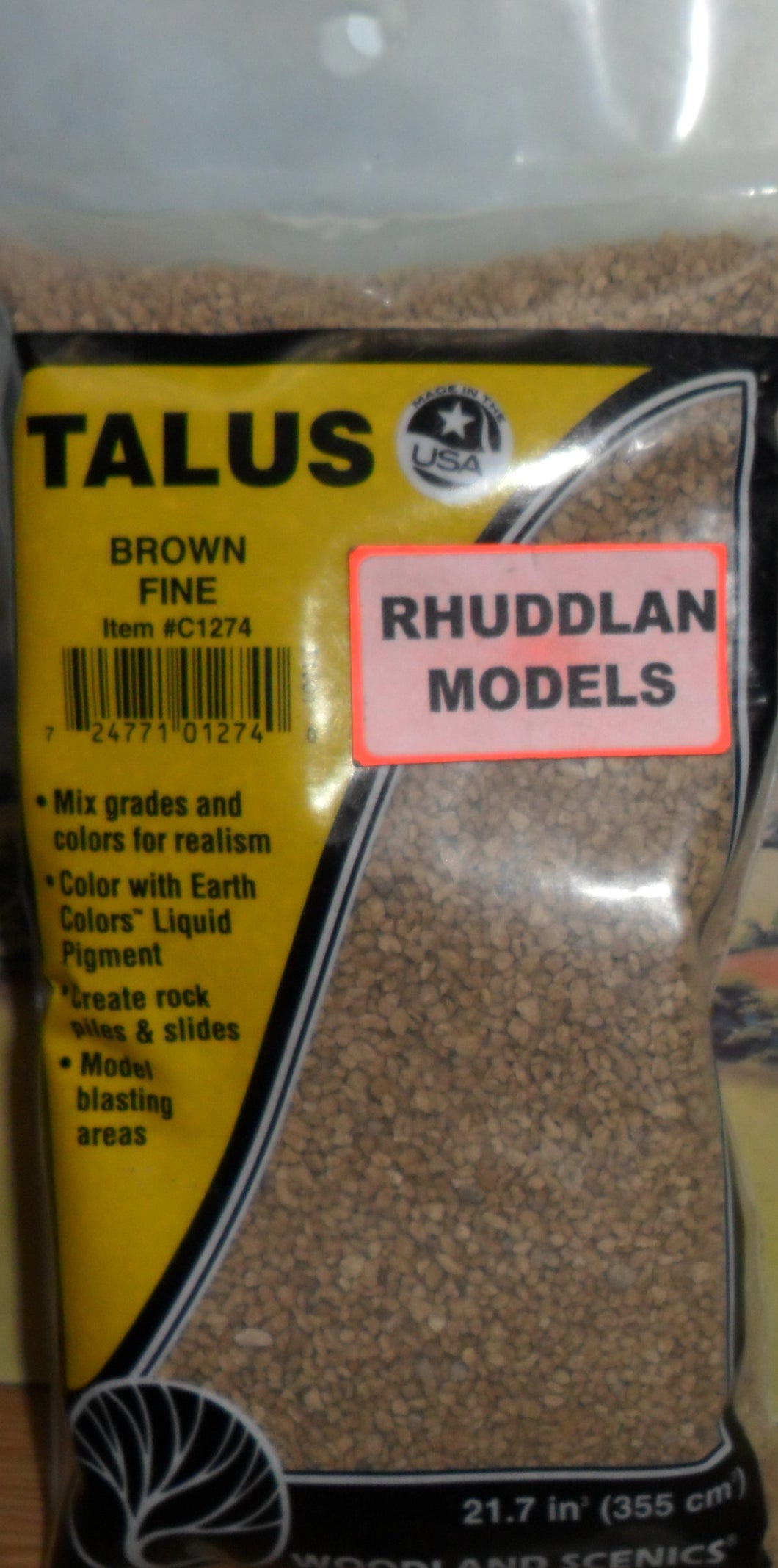 WOODLANDS SCENICS C1274 TALUS BROWN FINE - (PRICE INCLUDES DELIVERY)