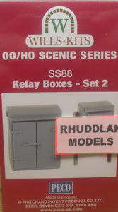 WILLS SS88 OO/1:76 RELAY BOXES SET 2 - (PRICE INCLUDES DELIVERY)