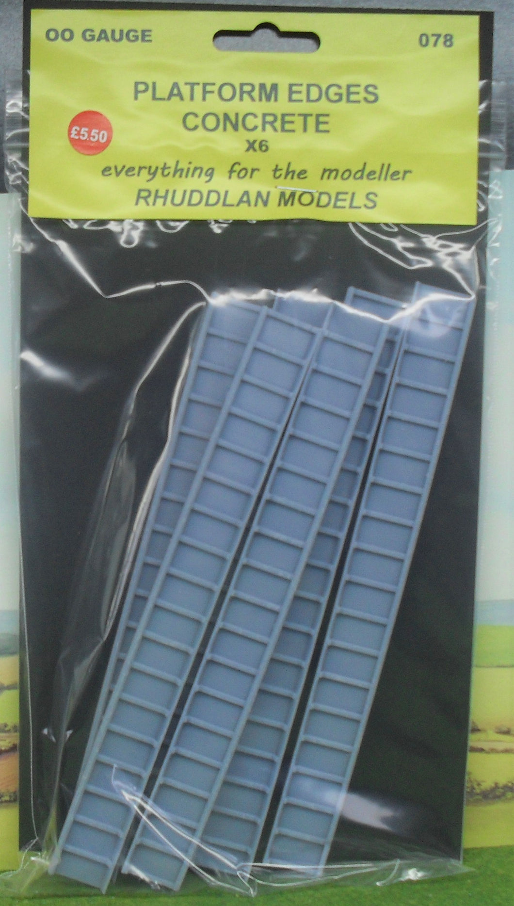 New No.78  OO GAUGE PLATFORM EDGES CONCRETE x6 unpainted.