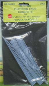 New No.78A  OO GAUGE SLOPING PLATFORM ENDS CONCRETE x4 unpainted.