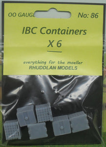 New No.86 OO gauge IBC containers x6 unpainted.