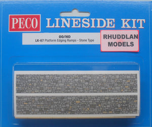 PECO LK-67 OO/1:76 PLATFORM EDGING RAMPS STONE TYPE - (PRICE INCLUDES DELIVERY)