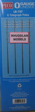 Load image into Gallery viewer, PECO LK-747 O/1:48 6 TELEGRAPH POLES - (PRICE INCLUDES DELIVERY)