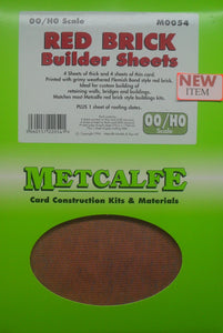 METCALFE M0054 OO/1.76 RED BRICK BUILDER SHEETS - (PRICE INCLUDES DELIVERY)