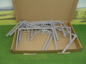 New No.46LGE OO gauge BOX OF 10 CATENARY GANTRIES unpainted.