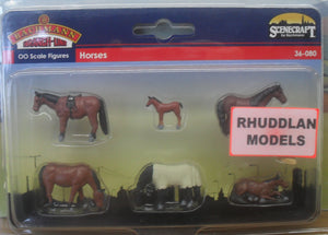 BACHMANN SCENECRAFT 36-080 OO HORSES - (PRICE INCLUDES DELIVERY)