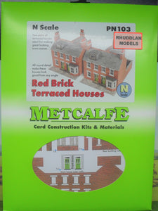 METCALFE PN103 N GAUGE RED BRICK TERRANCED HOUSE