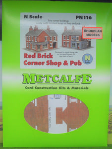 METCALFE PN116 N GAUGE RED BRICK CORNER SHOP & PUB