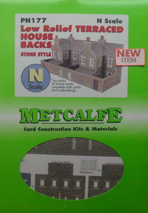METCALFE PN177 N GAUGE LOW RELIEF TERRACED HOUSE BACKS STONE STYLE - (PRICE INCLUDES DELIVERY)