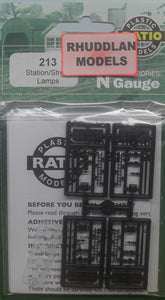RATIO 213 N GAUGE STATION/STREET LAMPS - (PRICE INCLUDES DELIVERY)